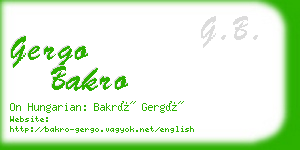gergo bakro business card